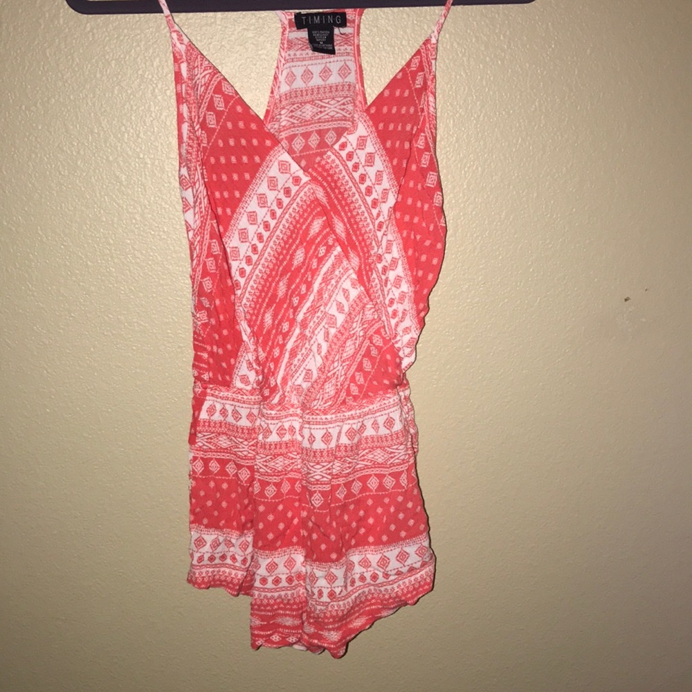 Orange Coral Romper
